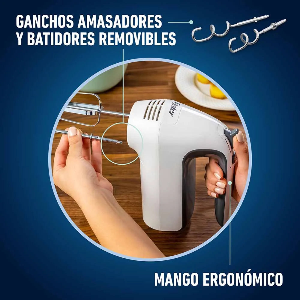 Batidora de mano Oster® blanca 6 velocidades y función turbo FPSTHM3532