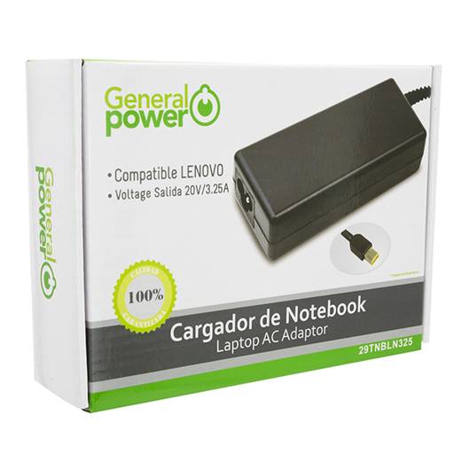 Cargador General Power para Ultrabook Lenovo (20V ,3,25A, Tipo USB)