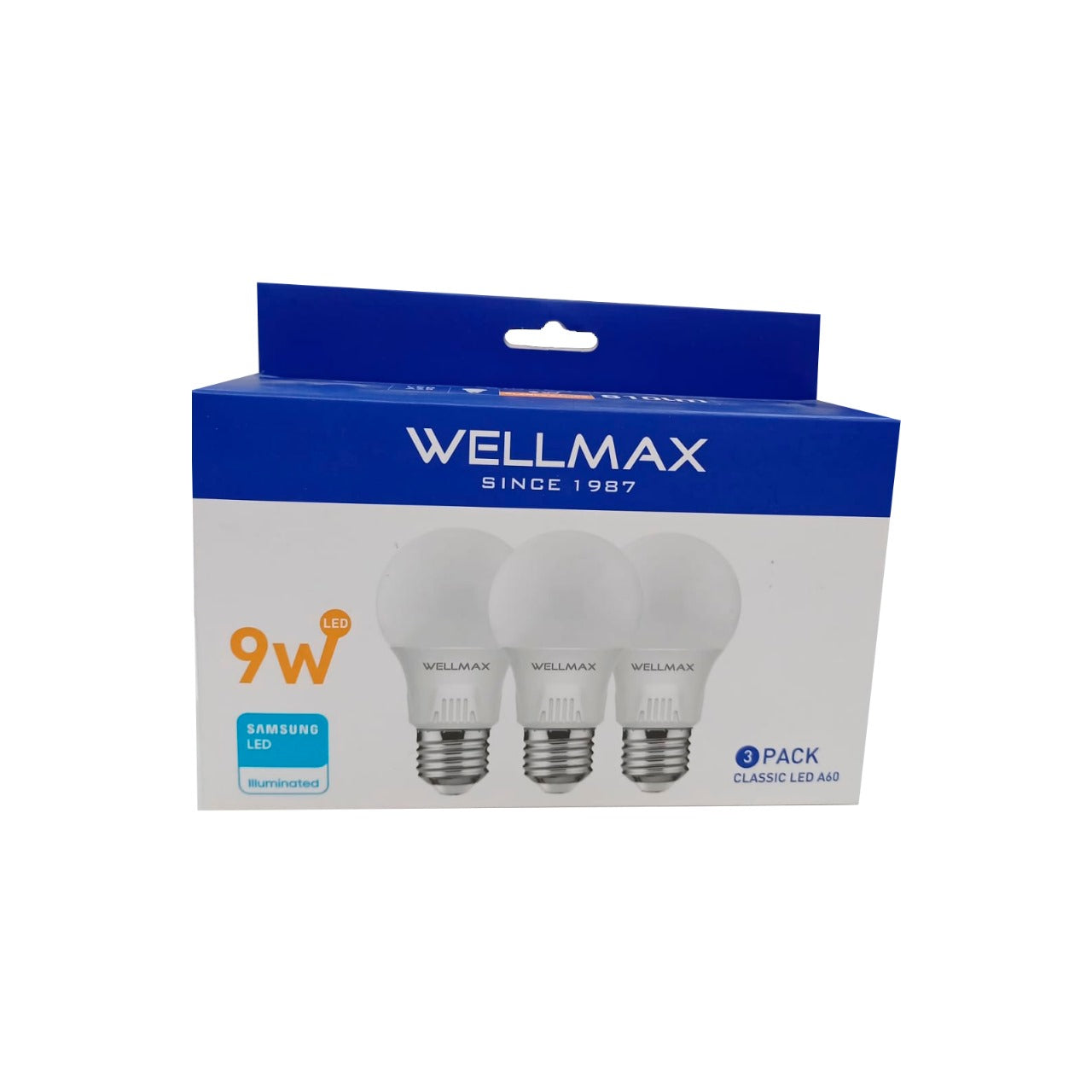 Pack 3 Ampolletas Led Ballet A60 9W Blanco-Cálido Wellmax