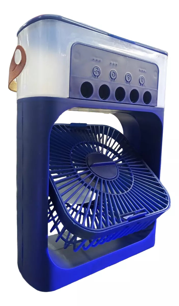 Mini Ventilador Usb De Escritorio Con Enfriador Azul Dg