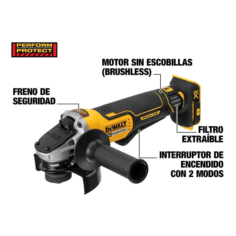 Esmeril angular inalámbrico 4,5" 20V + 2 baterías