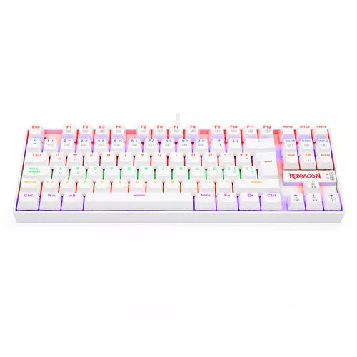 Teclado Mecánico Redragon Kumara White K552W Rainbow Switch Red