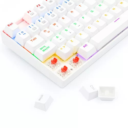 Teclado Mecánico Redragon Kumara White K552W Rainbow Switch Red