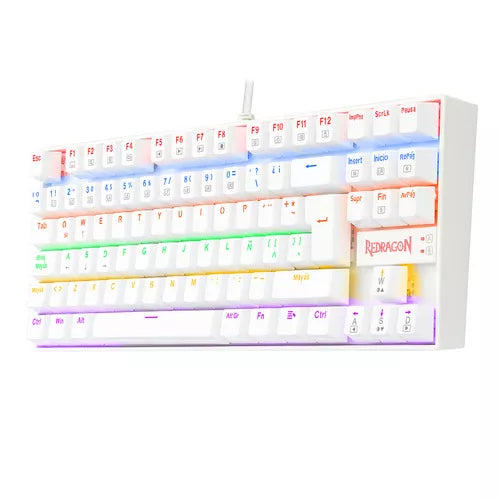 Teclado Mecánico Redragon Kumara White K552W Rainbow Switch Red