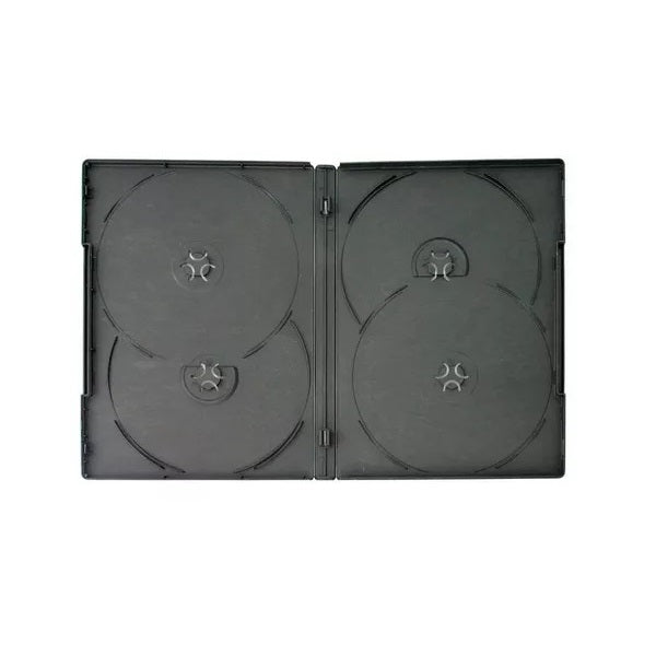 Caja Dvd 4 Discos Negra 14Mm