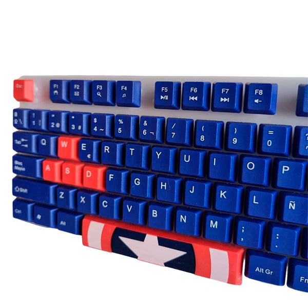 Kit 3 en 1 Marvel Capitan America, Mouse + Teclado + Audífonos