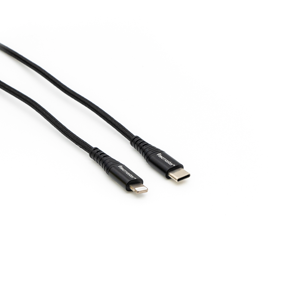 Cable Reforzado Black TIPO-C A Lightning Iphone Tecmaster