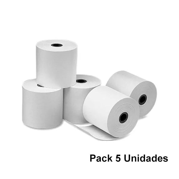 Rollo de Papel Térmico 80x80mm de 59 Grs (Pack de 5 unidades)