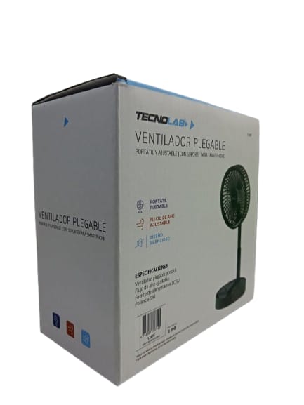 Ventilador Plegable Usb De Escritorio Verde Tecnolab