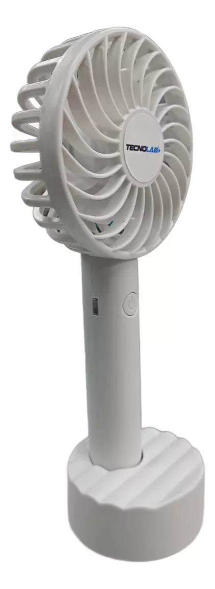 Ventilador Recargable Portátil Con Soporte Blanco