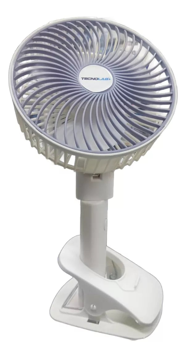 Mini Ventilador Escritorio Recargable Con Clip Tecnolab