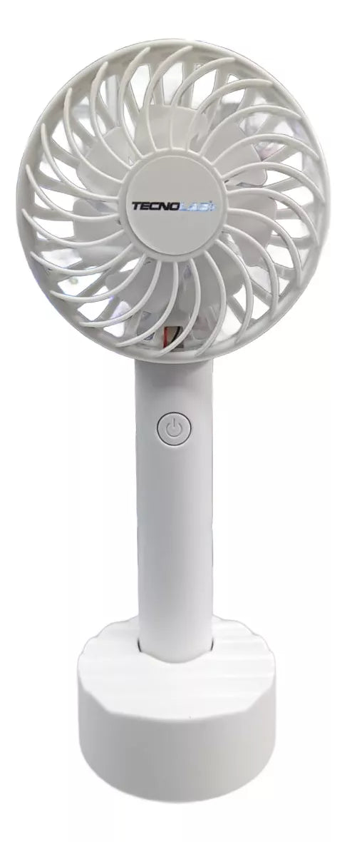 Ventilador Recargable Portátil Con Soporte Blanco