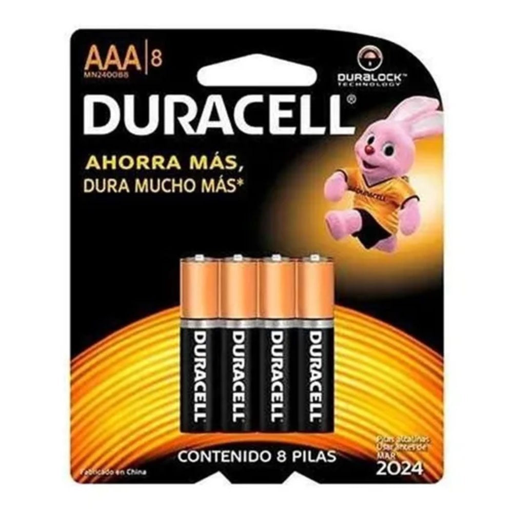 Pilas Alcalinas Duracell AAA 8