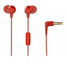 Audifonos JBL C50HI In ear con cable manos libres Rojo