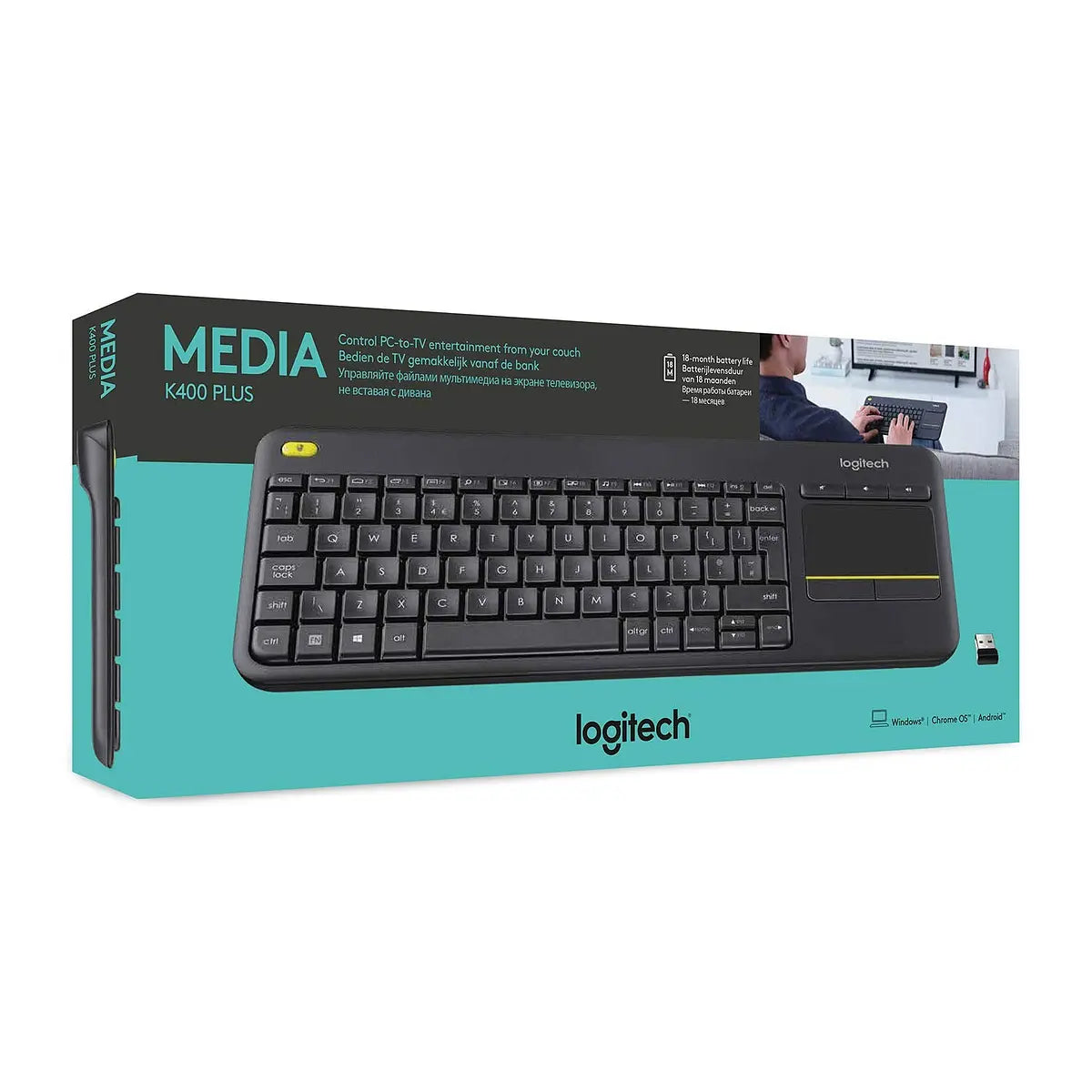 Teclado Inalámbrico Con Touchpad Logitech K400 Plus