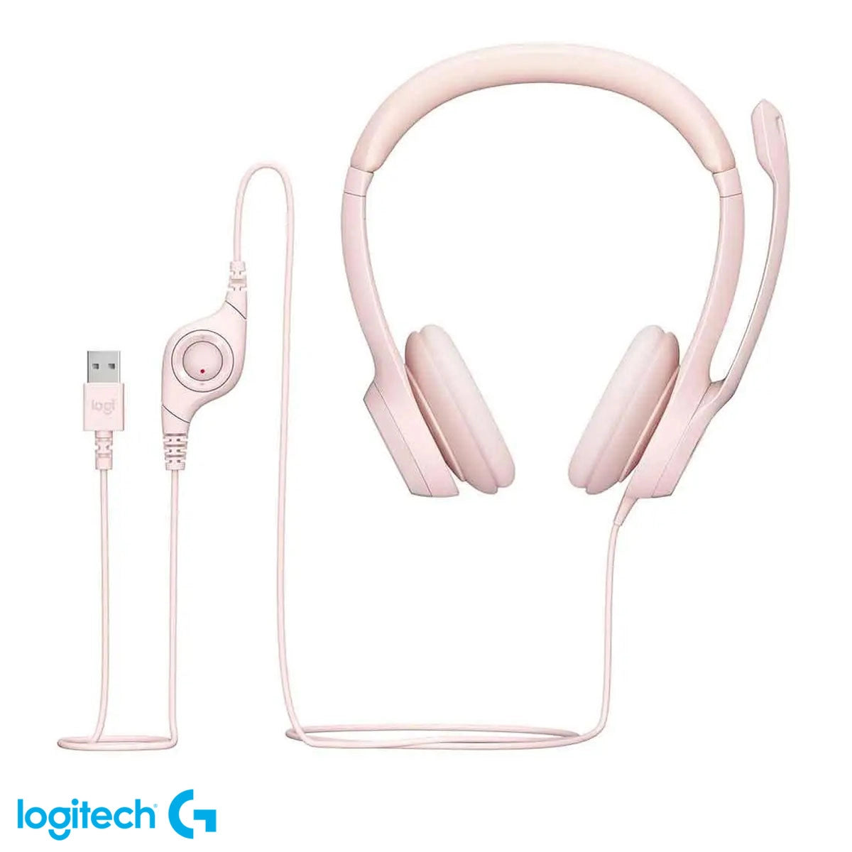 Audifonos Logitech H390 Rosado Stereo c/n Microfono USB