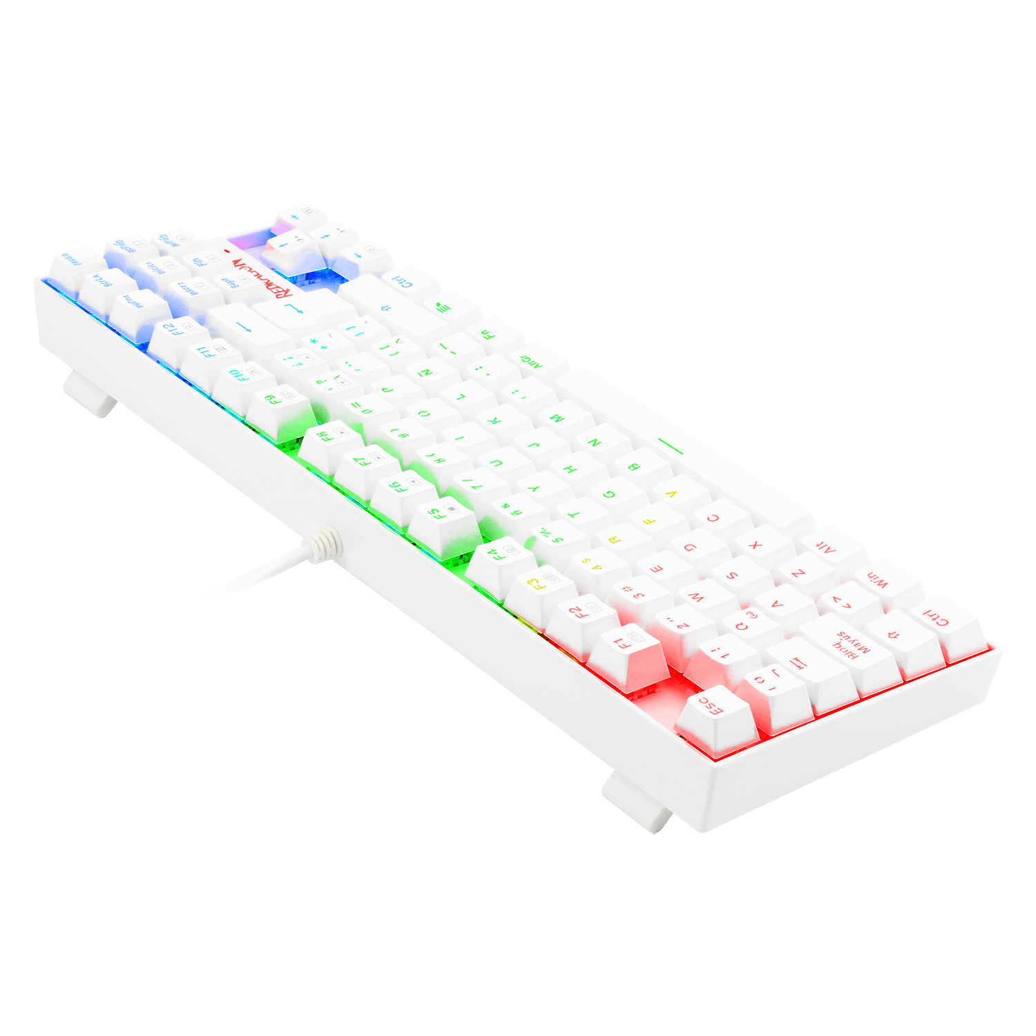 Teclado Mecánico Redragon Kumara White K552W RGB Switch Azul