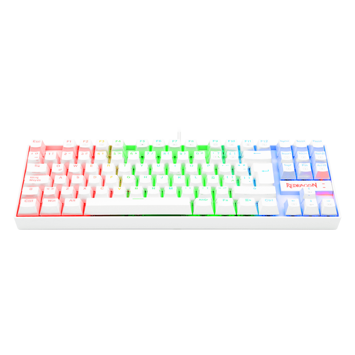 Teclado Mecánico Redragon Kumara White K552W RGB Switch Azul