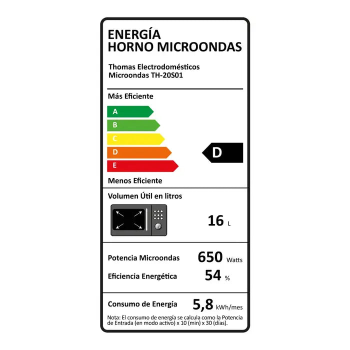 Microondas Thomas TH-20S01 20 lts