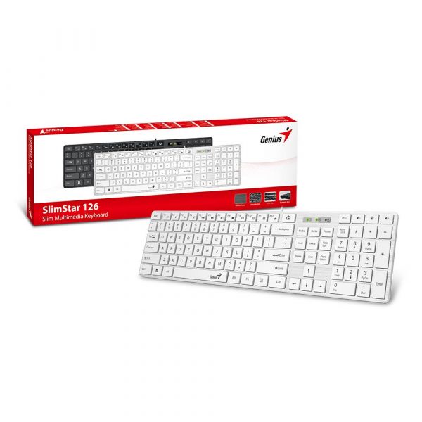 Teclado Alámbrico Genius SLIMSTAR 126 White