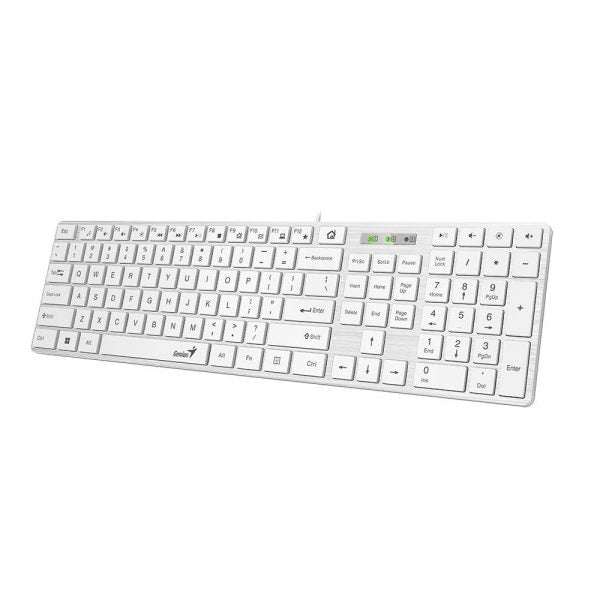 Teclado Alámbrico Genius SLIMSTAR 126 White