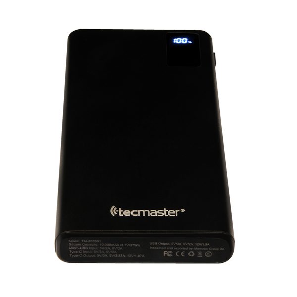 Power Bank 10.000 mAh Tecmaster (Negro)