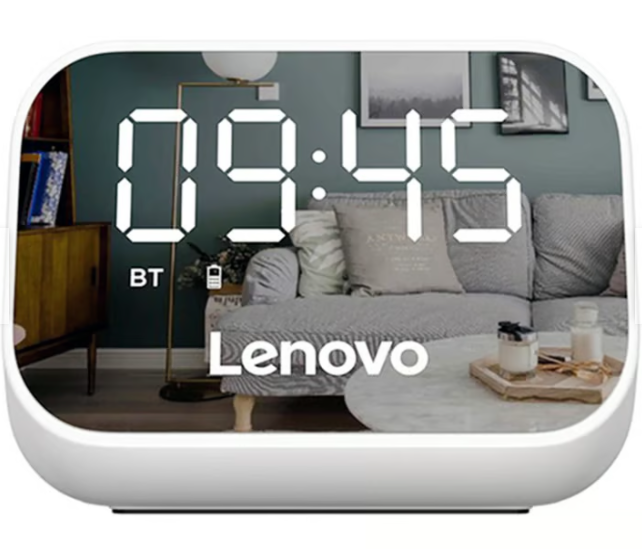 Parlante Bluetooth Lenovo TS13 Reloj Despertador Digital White