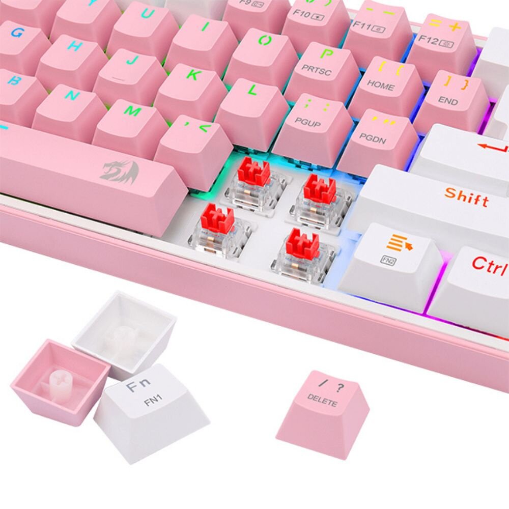 Teclado Mecánico Redragon Fizz Pink White K616 RGB