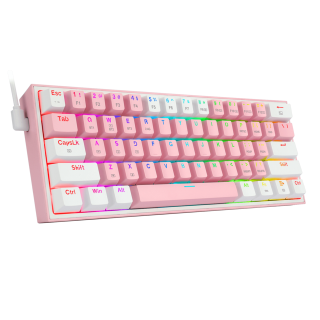 Teclado Mecánico Redragon Fizz Pink White K616 RGB